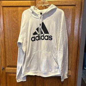 Adidas White Hoodie Sweater